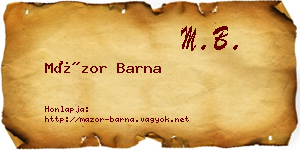 Mázor Barna névjegykártya